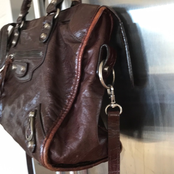 Authentic Balenciaga Mahogany Leather Md. CITY BAG - Picture 3 of 8